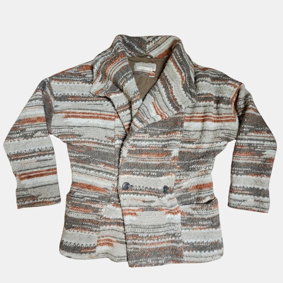 Prana Arria Jacket Wool Blend Knit Womens S Double Breasted Boho Aztec Southwest - Picture 1 of 8